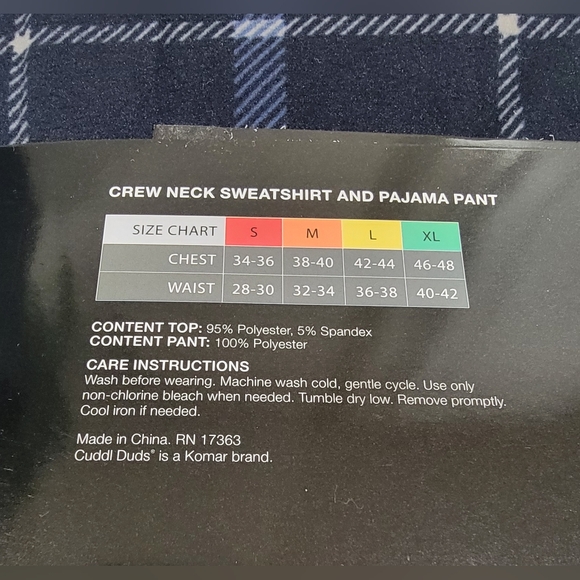 Cuddl Duds Men's 2-Piece Cozy lodge Pajama Set - Picture 4 of 4